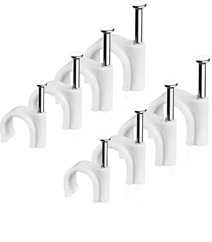 CONPHERON Fermacavi Muro, Fermacavo con Chiodo, Clip per Cavi, 6mm, 100 Pezzi
