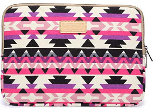 fdsmall Laptop Sleeve, 13-13.3 Inch, Waterproof Shock Resistant Bag Case (geometric hot pink)
