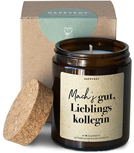Lieblingskollege Duftkerze im Glas mit Spruch aus Soja 100% natürlich, handgemacht - nachhaltig persönlich kleines Geschenk bester Kollege beste Kollegin Arbeitskollege - Abschied Danke sagen Ciao