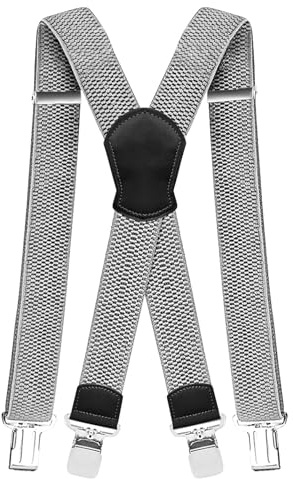 Pejoye Mens Braces Heavy Duty Suspenders for Trousers with 9 Strong Metal Clips Adjustable and Elastic for Men and Woman X Form