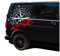Autoaufkleber Kompass Sport Mountains 60x56cm Windrose Sticker Folie für Auto Wohnwagen Anhänger Aufkleber Selbstklebend Kfz Zubehör KX072 KX073 (Kompass weiß, Berge Rot)