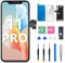 DGSCSMY for iPhone 11 Pro LCD Screen Replacement Kit 5.8 3D Touch Display Digitizer Frame Full Assembly with Earpiece Ear Speaker Sensor Waterproof Adhesive Complete Repair Tools A2160 A2217 A2215