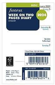 Filofax Mini Woche auf zwei Seiten Englisch 2024 Terminplaner