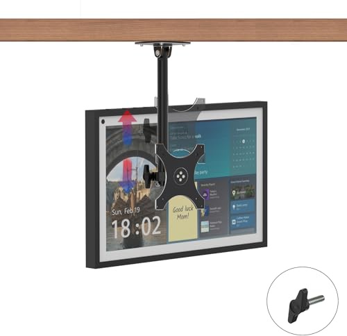 ITSHOM Under Cabinet Mount, for Show 15 Smart Display, Swivel Left to Right, Rotate for Portrait or Landscape, Up and Down Tilt Under-Cabinet Mount (Black)