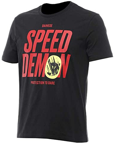 Dainese - Knee Down T-Shirt, Lässiges T-Shirt mit Rundhalsausschnitt aus Baumwolle, Logo, Mann, Jet-Schwarz, M