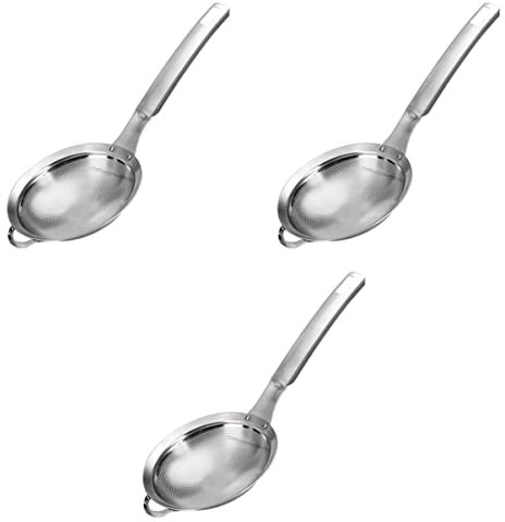 INNAL Café Fina Espuma Cómoda Sopa Ollas y Utensilios Seleccionados - Colador de Filtrado de Acero Jugo Cm Filtro de Frutas de Cocina Colador de Té Espumadera Larga con Malla Ranurada pa