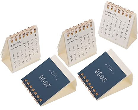ABOOFAN 5 Stück 2022 Tischkalender 2022 Kompakter Kalender Desktop-dekor Kalender Für 2022 2021-2022 Kalender Desktop-kalender 2022 Bürokalender 2022 Papier Halterung Spule Muschelschale