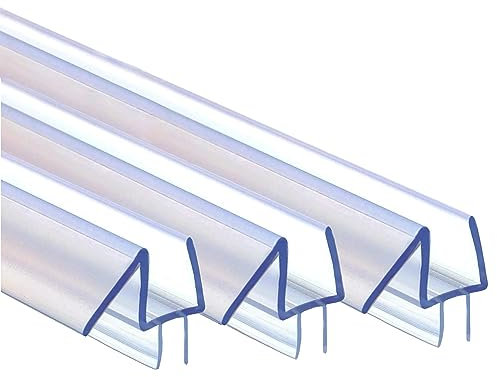 SVNR Framed Shower Door Bottom Seal, 3/8 x 39 Glass Door Seal Strip, Shower Door Sweep, Stop Leaks and Create a Water Barrier, Clear Vinyl, 10MM, 3PCS