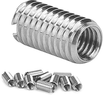 Watris Veiyi Gewindeeinsatz Reduziermutter, 10 Stück Edelstahl Gewindeeinsatz, innen M6*1.0 außen M8*1.25 Länge 15MM industrielle Hardware-Befestigungselemente, für Automobilen, Dampfturbinen