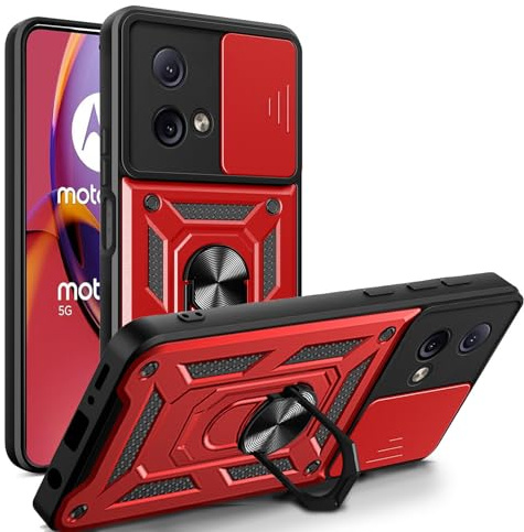 betterfon Handyhülle für Motorola Moto G84 | Stoßfest & Kratzfest | Mit Kameraschutz, Anti-Fingerabdruck & robustem Panzerschutz-Design | Rot