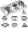 Mini-Ausstechformen-Set, 30 Stück, kleine Metallblumen, quadratisch, Herz, rund, quadratisch, Stern, Dreieck, oval, Diamant, Sechseckformen, Ausstechformen für Keksausstecher, Obstausstecher
