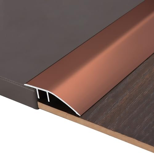 HAILM Teppich & Boden/Fliesen Abdeckleisten für Fußböden, Aluminium Türschwellenrampen Übergangs Streifen, Höhe Weniger Als 1 cm, Länge 2,95 Ft und Breiten 1,69 IN/43MM,H,6 Pack