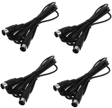 jojofuny 5-poliges Midi Instrumenten Midi Kabel Doppelseitiges Steckdesign 3 Meter 4 Stück für Keyboard und E-drum Musikbearbeitung