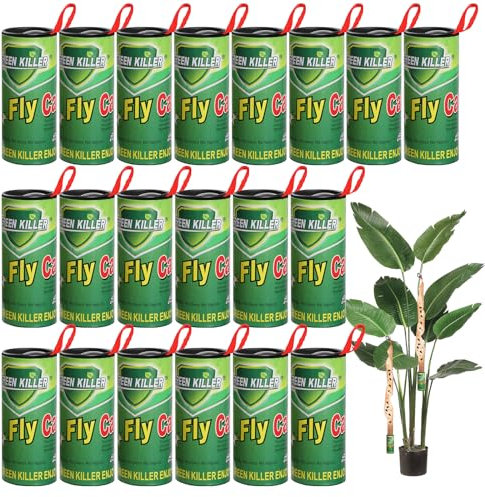 Joogee 20 Pcs Rubans Attrape Mouches Rouleau adhésif Mouche Collant Attrape Mouche Papier Tue Mouche pour Les moustiques et Autres Insectes Volants