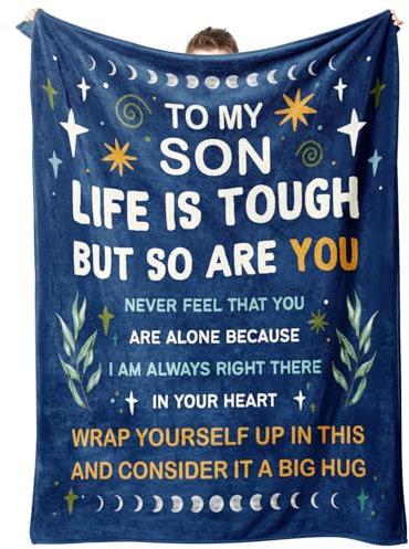 Craftique Decke für Sohn, Sohn, Geschenke von Mama, Papa, Geburtstagsgeschenke für Sohn, Geschenke für erwachsenen Sohn, Abschluss, Vatertag, Weihnachtsgeschenke für Sohn, für meinen Sohn,