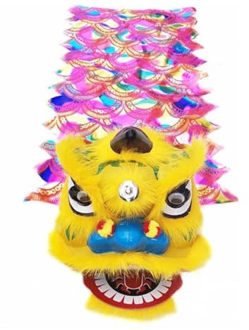 PZEOB Tête de Danse du Lion légère, Costume de Mascotte de Danse du Dragon Chinois, Costume de Danse du Lion coloré, Spectacle de Danse du Dragon Chinois