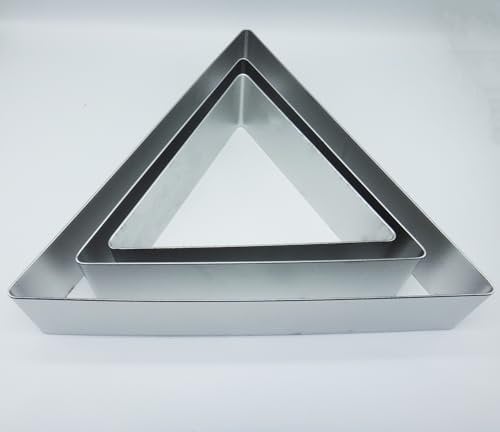 Cake Ring Mould, Stainless Steel Baking Ring,3PCS Mousse Ring，Ring Cake Tin,Kitchen Baking Mould for Dessert,5/6/8 inch Triangle