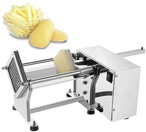 Aredwhiterui Coupe-Frites Automatique, Machine à Frites en Acier Inoxydable, 3 Tailles De Lames/Commande De Commutateur, pour Un Usage Commercial Domestique