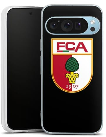Silikon Hülle kompatibel mit Google Pixel 9 Case transparent Handyhülle FC Augsburg Wappen FCA