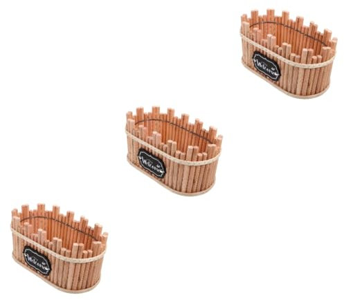 Sosoport 3 Stück Gartenstab Blumentopf Aus Holz Rustikaler Blumentopf Holz Pflanzgefäß Für Pflanzen Im Freien Bonsai Pflanzgefäß Sukkulenten Blumen e