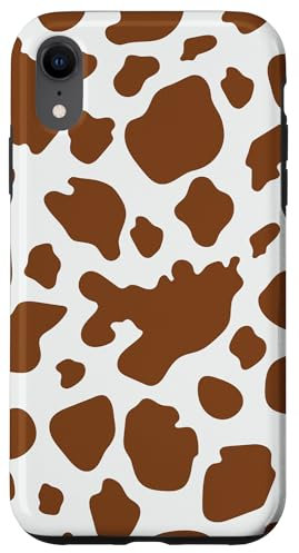 iPhone XR Brown Cow Print Pattern Case