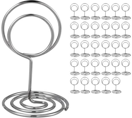 Fonyiunce 30 pcs Soporte Numero de Mesa mini Portatarjetas de Lugar Soportes para Números de Mesa Soporte para Fotos para Restaurante boda Fiesta Tarjeta de Visita Menú Número de Mesa