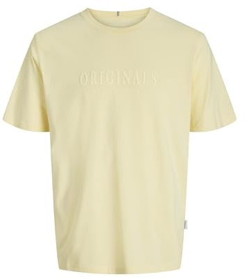 JACK & JONES Male T-Shirt Printed T-Shirt, Double Cream, S