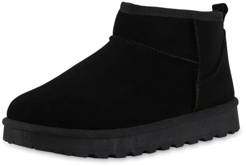 VAN HILL Damen Stiefeletten Winter Boots Warm Gefüttert Profilsohle