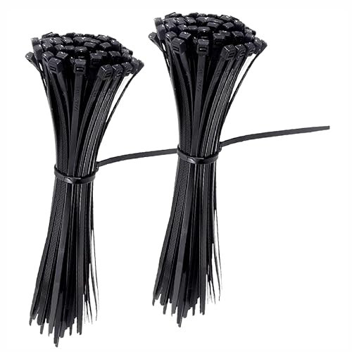 50 Pack Heavy Duty Black Cable Ties 100mm x 2.5mm – UV Resistant, Self-Locking Zip Ties for Electrical, Automotive & Industrial Use – Nylon 66 (UL Certified, 94V-2)