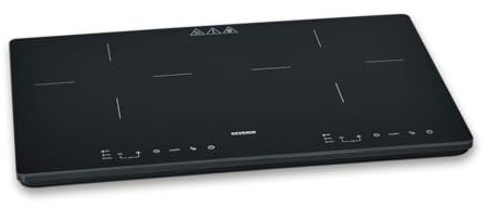 SEVERIN Induktionskochplatte 2 Platten, Glaskeramik-Kochfelder, 10 Leistungsstufen, Touch-Display, Timerfunktion, automatische Abschaltung, kratzfest, 3.400W, matt/schwarz/Glas, DK 1033