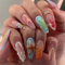 Lot de 24 faux ongles à presser avec motifs d'amande française et coquillage de mer 3D pour les amateurs d'art des ongles