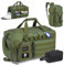 BAGZY Bolsa Deporte Hombre Bolsa de Viaje Mujer 40 litros Impermeable 3 en 1 Mochila Gimnasio Táctica Militar con Compartimento para Zapatos con Neceser de Viaje para Deportes Fitness Camping Verde