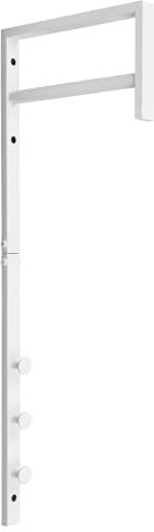 Dezain® Home - Wandgarderobe Trento aus Metall – Garderobenleiste mit vertikaler & horizontaler Aufhängung – Kleiderstange für Wandmontage – Hakenleiste in Weiß