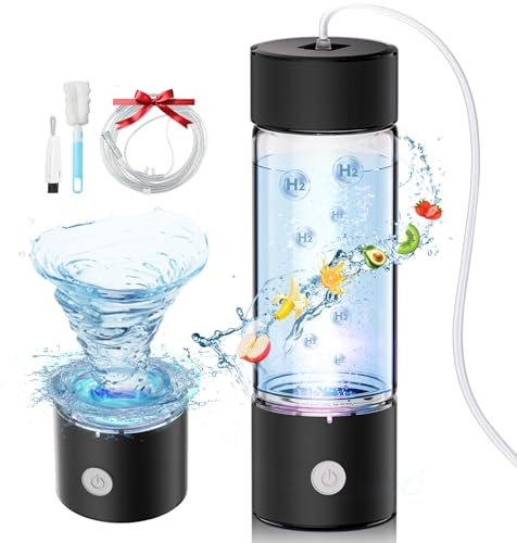 2025 Upgrade Hydrogen Water Bottle【International Certification 5000+ PPB】【Triple-Lock H₂ Tech 9h Retention】Hydro Water Bottle 100% Leakage proof PEM/SPE Technology Produces A-white