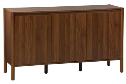 sweeek - Buffet décor Bois 3 Portes Noyer - 140 x 42 x 78.5 cm - Harmony
