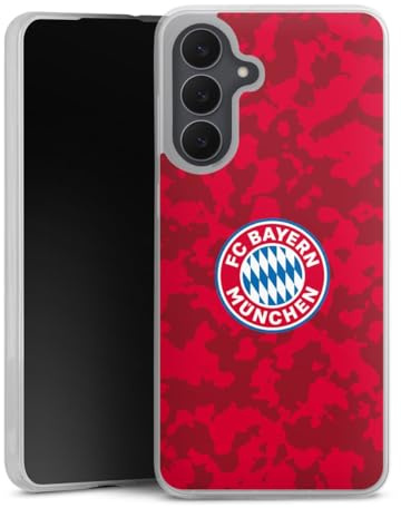 Slim Case kompatibel mit Samsung Galaxy A 17 5G Silikon Handyhülle transparent Hülle extra dünn FC Bayern München Camouflage FCB