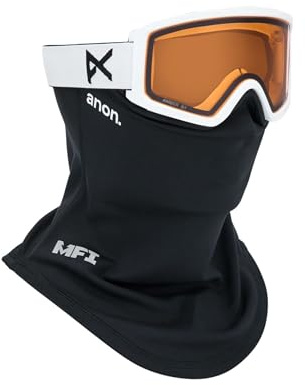 Anon Kids Tracker 2.0 Schneebrille + MFI Gesichtsmaske (Rahmen: weiß, Gläser: bernsteinfarben (55% / S1), Einheitsgröße)