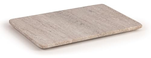 EHC Natural Marble 3 in 1 Chopping Board, Serving Tray Or Decorative Tray with Anti-Slip Pads, Multi-Purpose Kitchen & Serving Boards, Medium, Natural, 30 x 20 x 1.5 cm