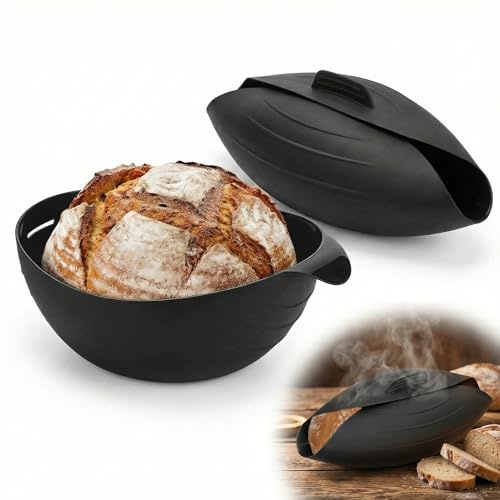 Katyjun Brotbackform Silikon Rund Tägliches Backen Zu Hause Professionelles Brotbacken Fisch Grillen Hobbybäcker Familien Silikon Struktur Gleichmäßiger Wärmeverteilung Gadgets Zum Brotbacken