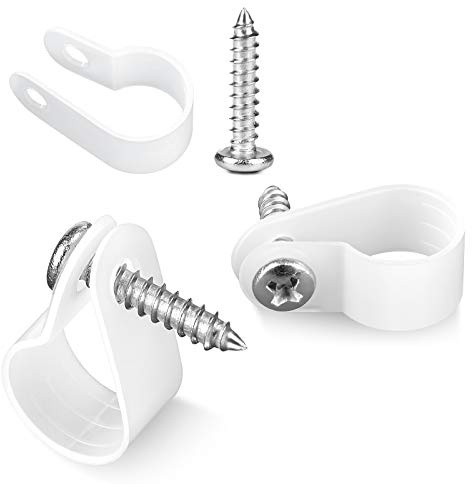 Seven YJ. 1/2 Inch cuerda luz P-Style Clips de montaje con pan cabeza Phillips Tornillos De Acero Inoxidable. Ajuste perfecto de luz para cuerda