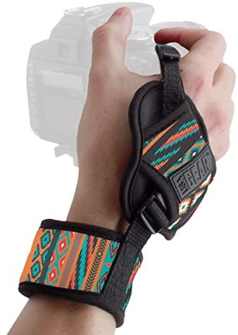 USA Gear Kamera Handschlaufe Leder mit Gepolstertem Neopren und anschließender Metallplatte - Kompatibel mit Canon, Fujifilm, Nikon, Sony und mehr DSLR-Kameras, Instant-Kameras ohne Spiegel - Bohemian