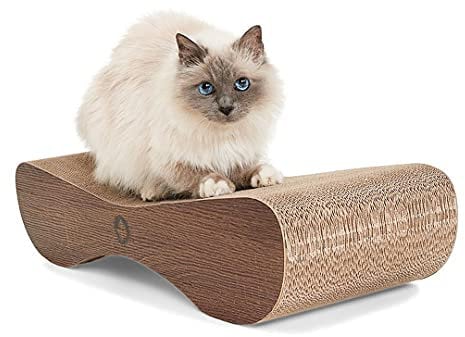 CanadianCat Company | XXL Satellite 2.0 Lounge | wallnuss braun | Kratzmöbel, Kratzbrett | Katzen Pappe +Katzenminze | ca. 76 x 24 x 15 cm