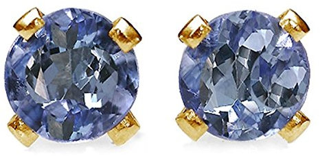Ohrstecker/Ohrringe Tansanit 0,22 Karat in 10 Karat Gelbgold (416er)