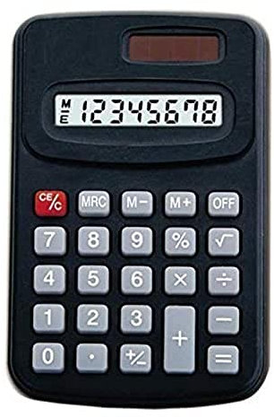 MSC Mini Battery/Solar 8-Digit Pocket Calculator Ideal Stationery for School/Office 1pc