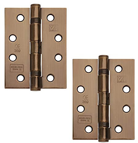 Excel XL869-ANB Pair of 4 Grade 11 Door Hinges, Antique Brass