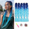 ShowJarlly Jumbo Braid Kunsthaar Haar, Ombre Braid Extension, 24 Zoll Haar Flechten Extensions 5 Stücke Für Crochet Twist Flechten Haar Box Braid Zum Einflechten Zöpfe Königsblau/Himmelblau#