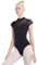 Daydance Girls Women Dance Leotards Lace Turtleneck Ballet Bodysuit Cap Sleeve, Black-turtleneck, Medium