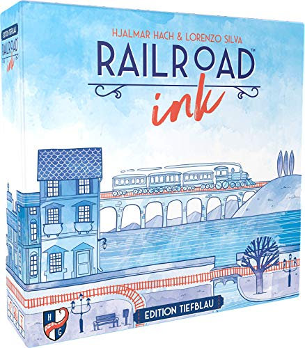 Railroad Ink: Edition Tiefblau - Horrible Guild - Deutsch - Würfelspiel für 1-6 Personen ab 8 Jahren, Blau