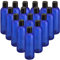 BELLE VOUS Lot de 16 Bouteille Vide en Plastique Bleue - 240 ML - Contenants à Capuchons Rabattables - Flacon Vide Voyage Rechargeable pour Cosmétiques, Lotion, Shampoing, Savon Liquide, Crèmes