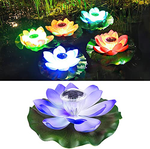 Led Flottante Nénuphar Solaire pour Bassin Lotus Lumineux Décoration éclairage Bassin, Nenuphar pour Bassin Flottant Solaire Fleurs, Lumière de Piscine Flottante Solaire Lampe Bassin Solaire Exterieur